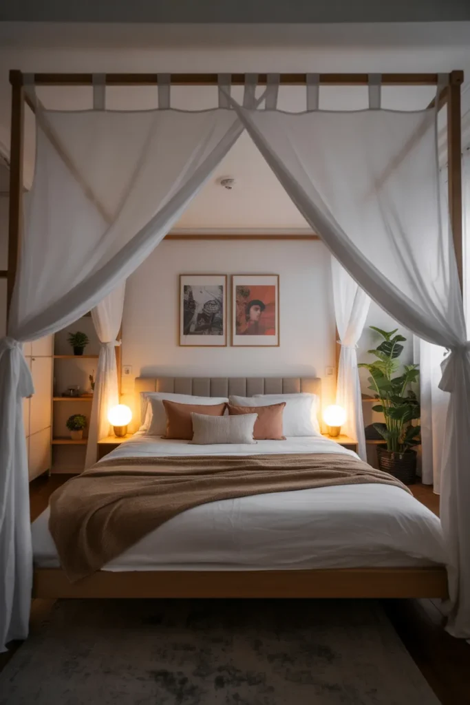 canopy bed small room