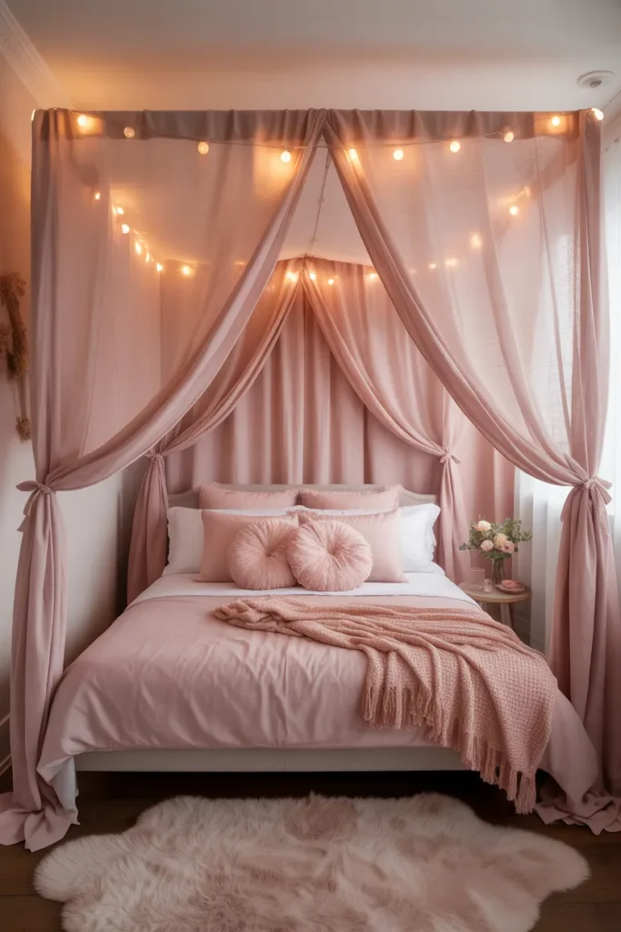 canopy bed small room