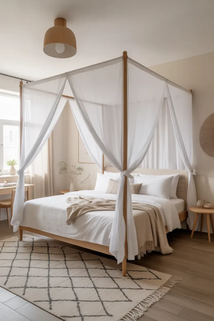 canopy bed small room