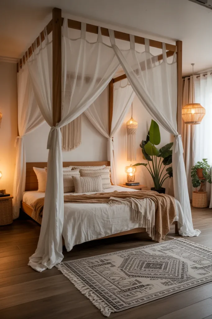 canopy bed small room