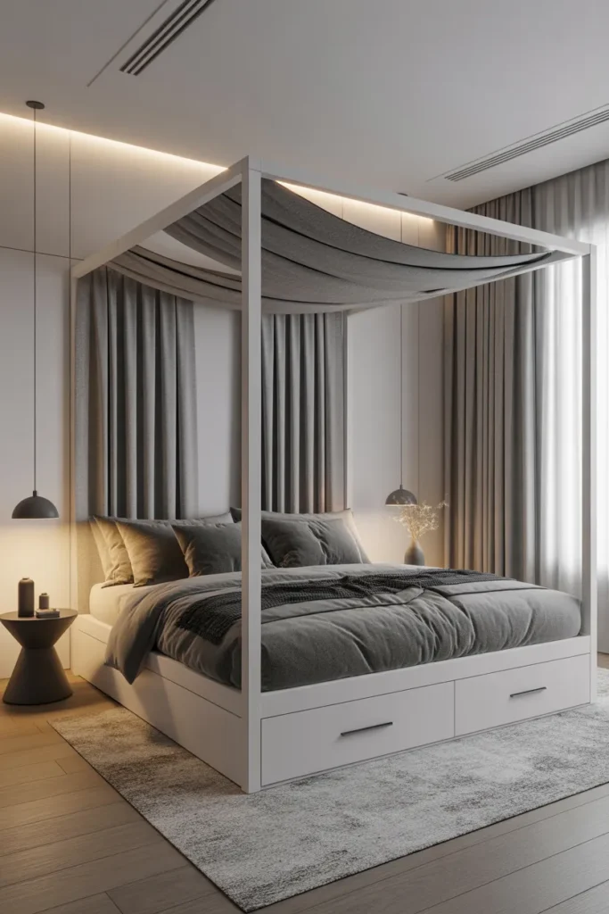 canopy bed small room