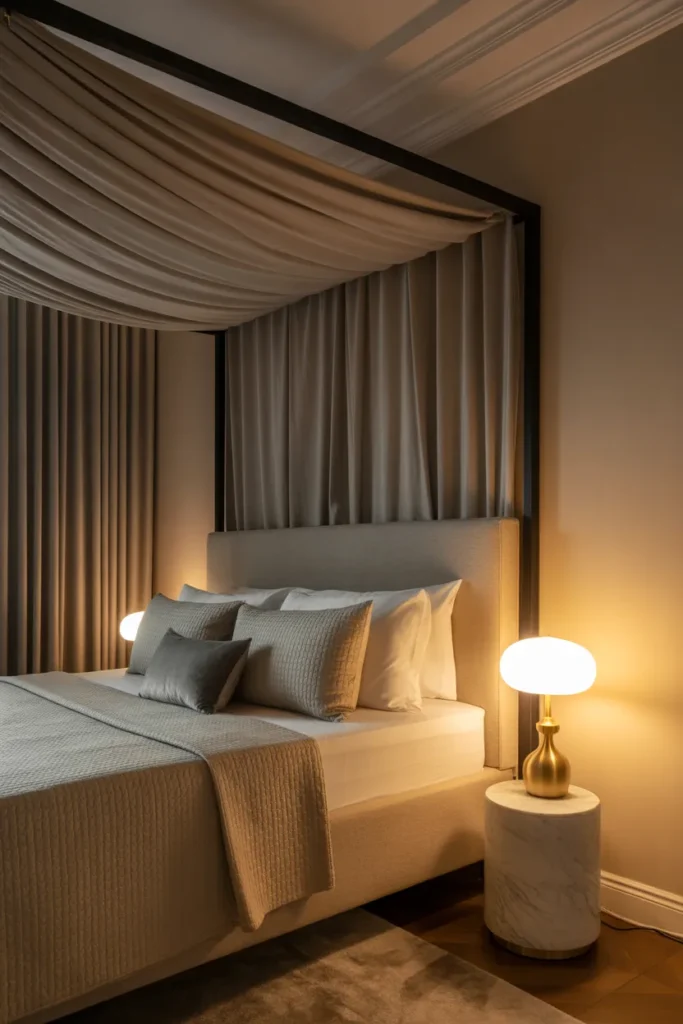 canopy bed small room