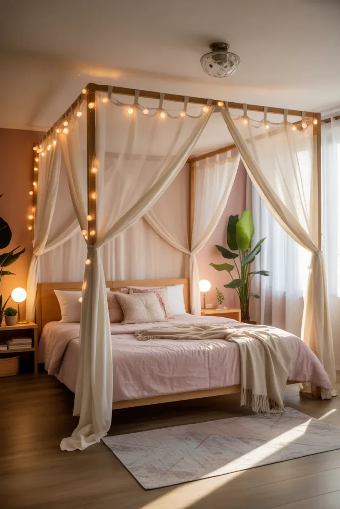 canopy bed small room