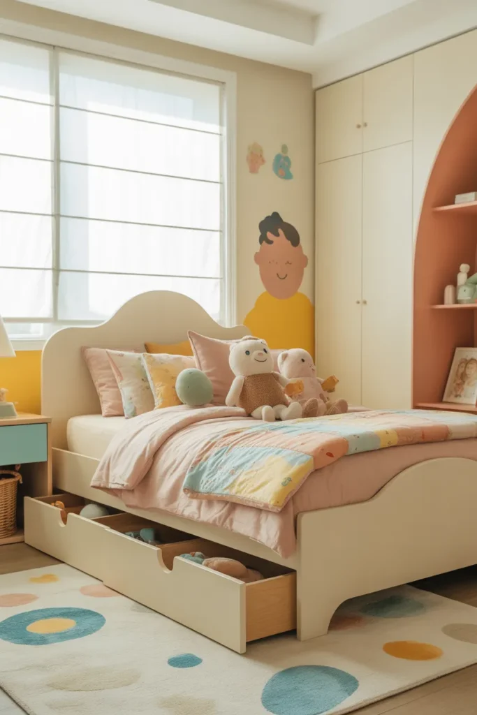 cream bed frame room ideas