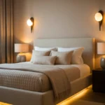 cream bed frame room ideas