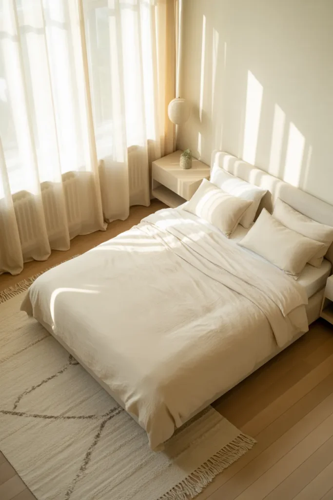 cream bed frame room ideas