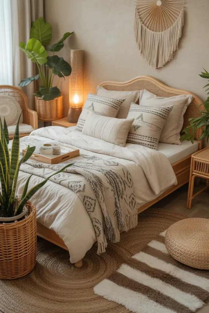 cream bed frame room ideas