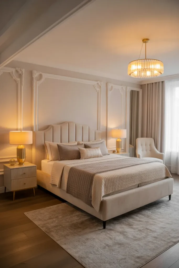 cream bed frame room ideas