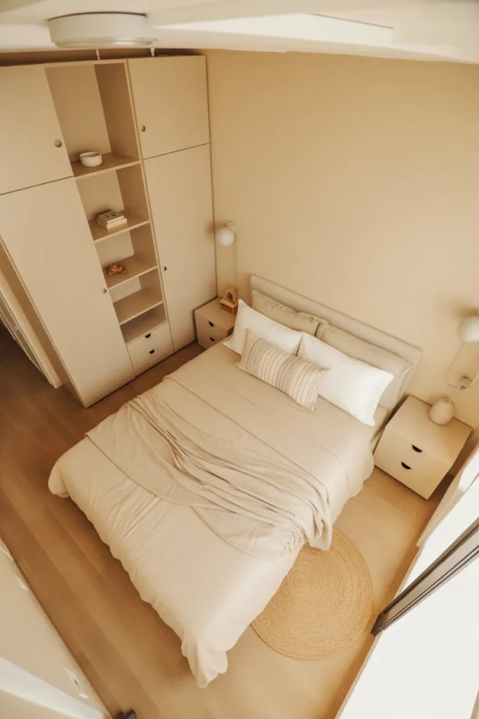 cream bed frame room ideas