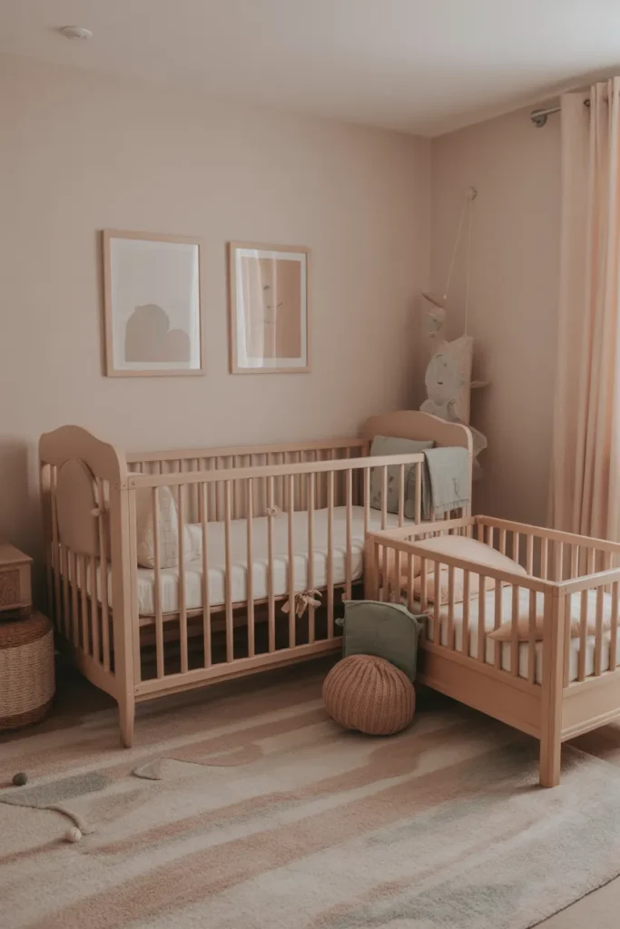 crib and toddler bed shared room