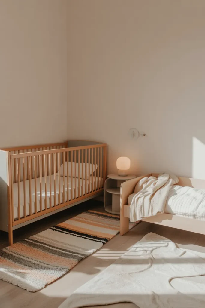 crib and toddler bed shared room