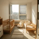 crib and toddler bed shared room