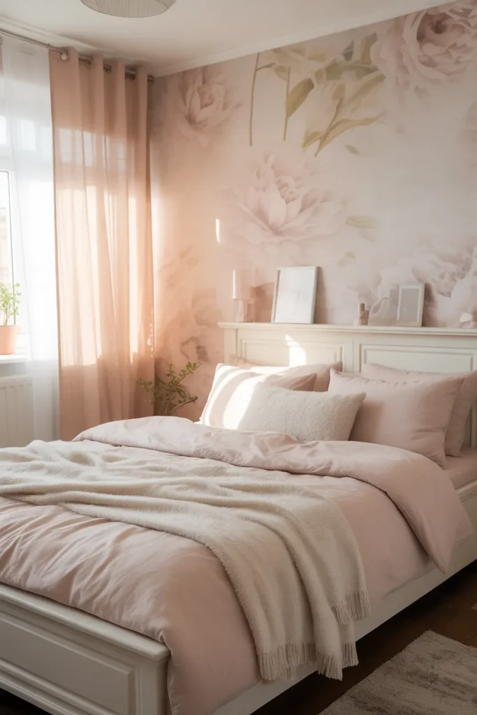 floral wallpaper bedroom