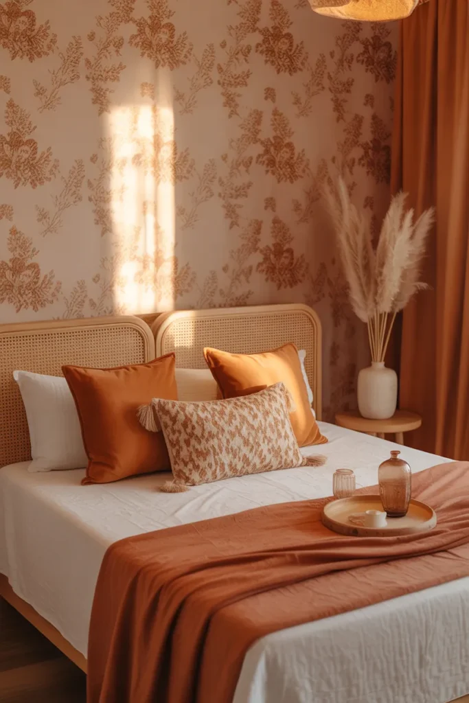 floral wallpaper bedroom