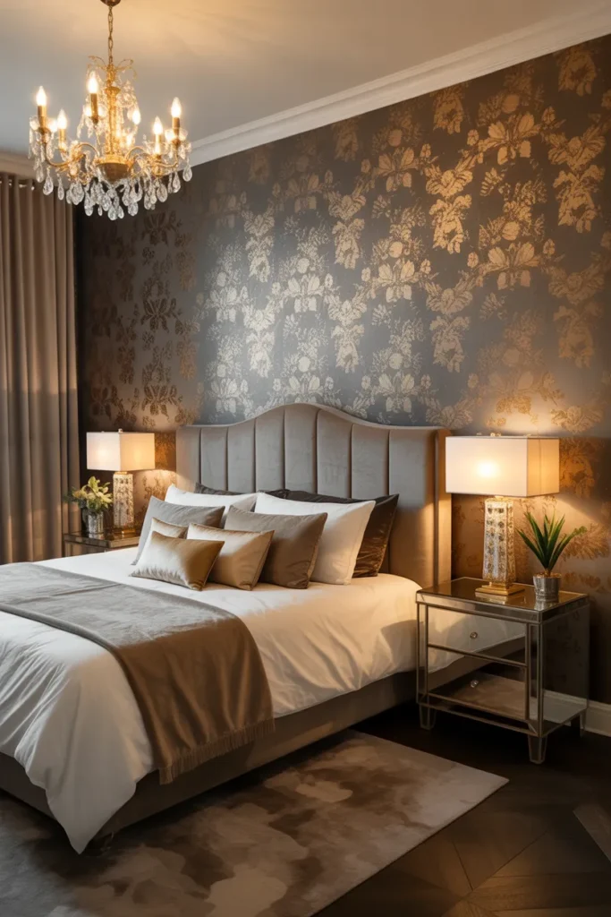 floral wallpaper bedroom