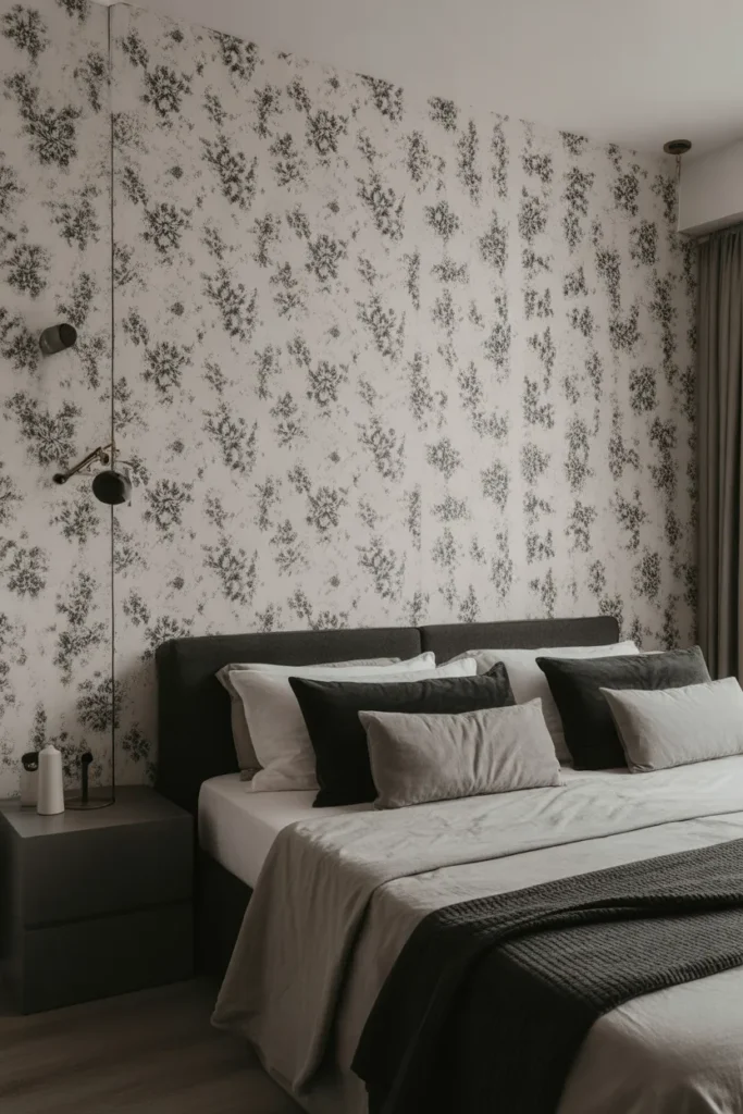 floral wallpaper bedroom