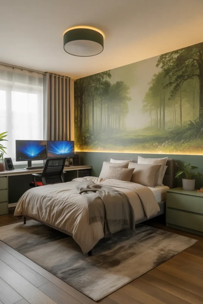 forest wallpaper bedroom