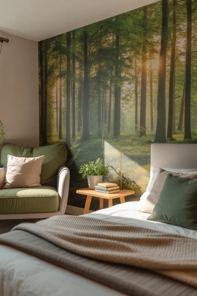 forest wallpaper bedroom