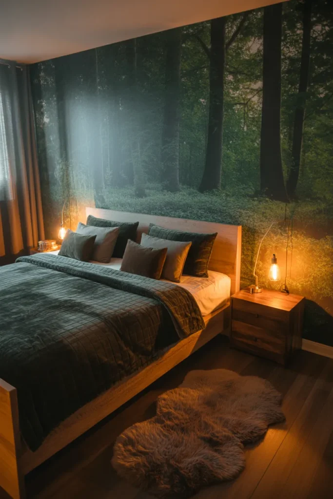 forest wallpaper bedroom
