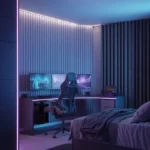 gaming room with bed
