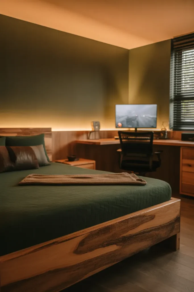 gaming room with bed