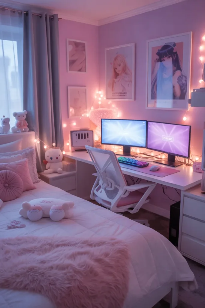 gaming room with bed