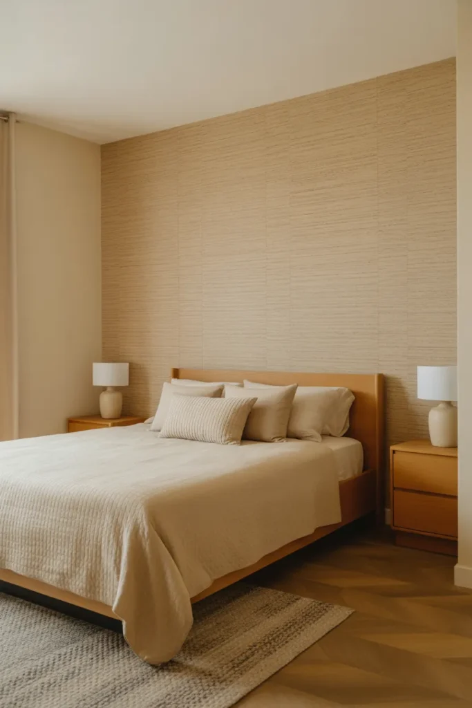 grasscloth wallpaper bedroom