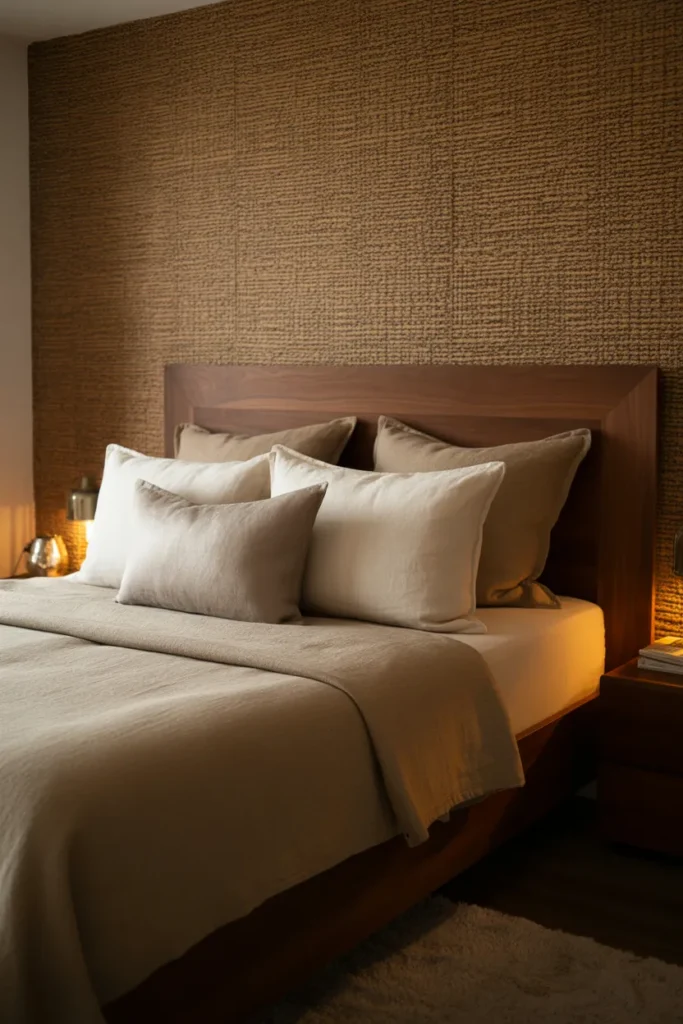 grasscloth wallpaper bedroom