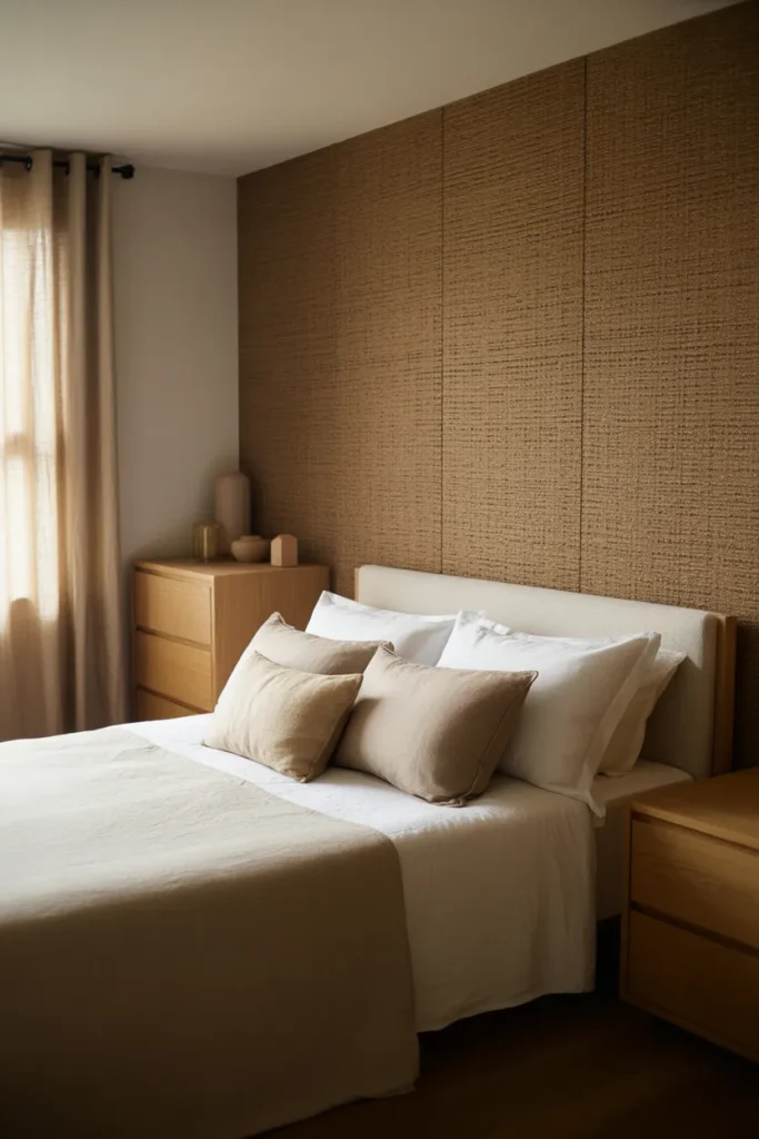 grasscloth wallpaper bedroom