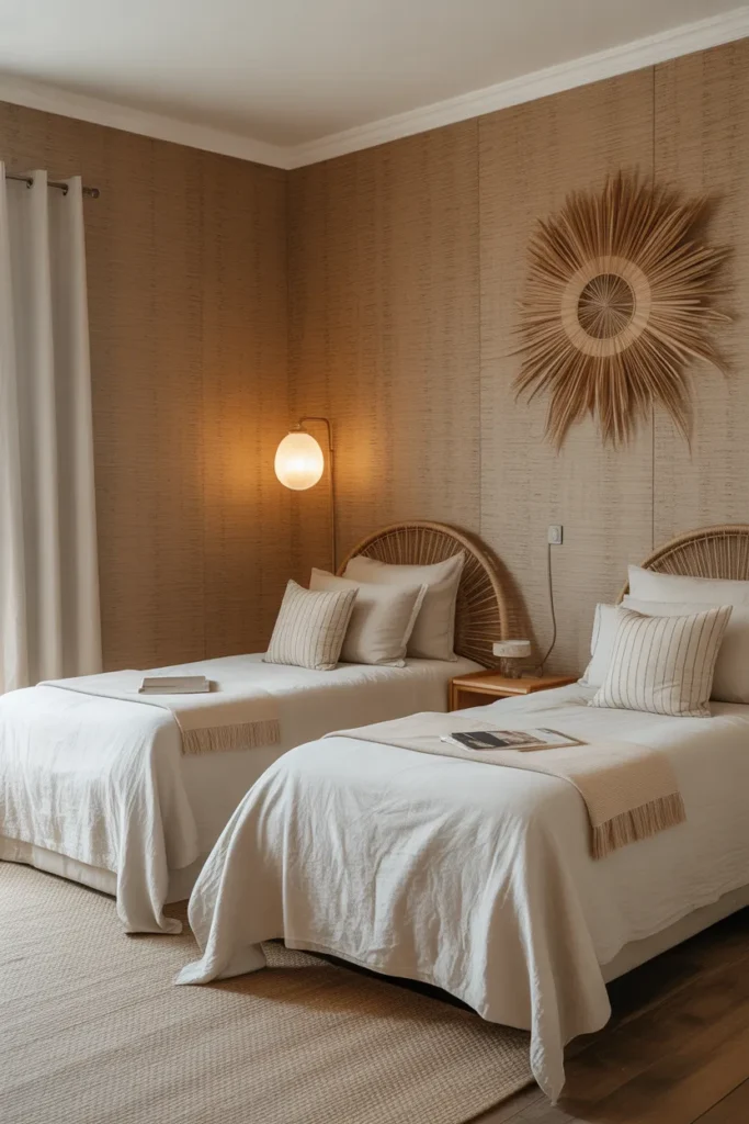 grasscloth wallpaper bedroom