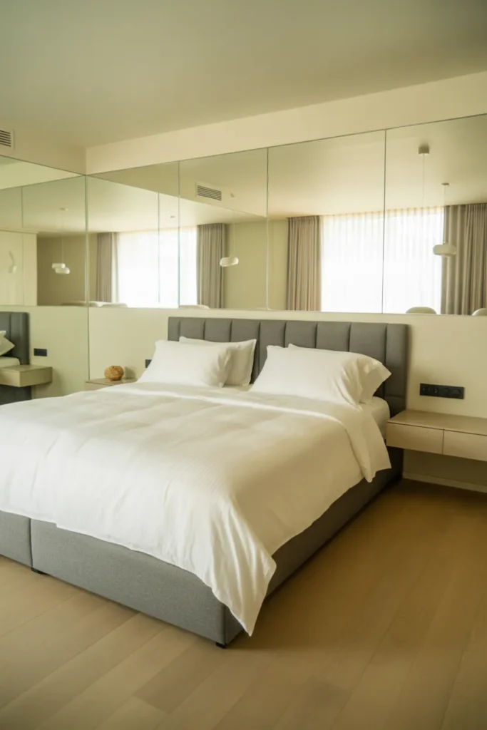 king bed in small room