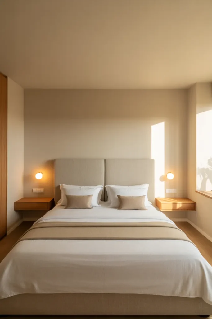 king bed in small room