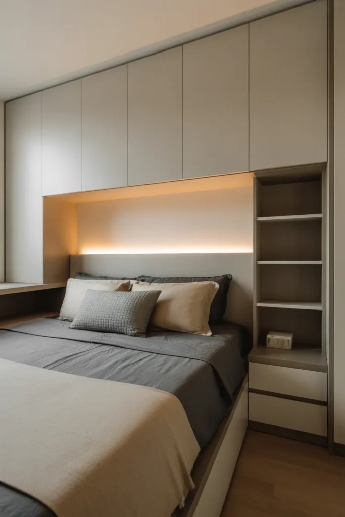 king bed in small room