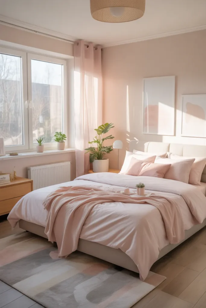 king bed in small room