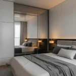 king bed in small room