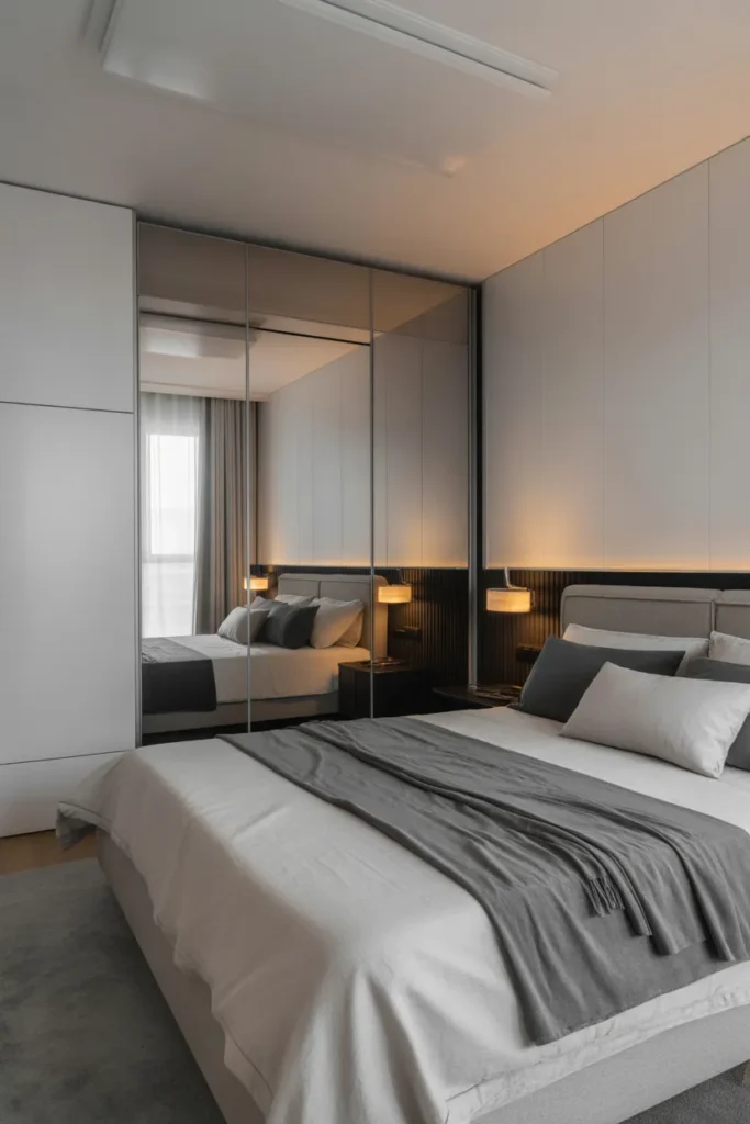 king bed in small room