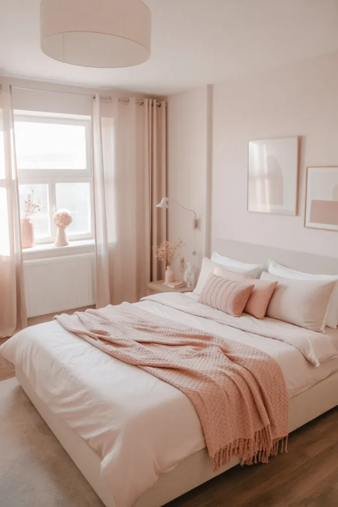 king bed in small room