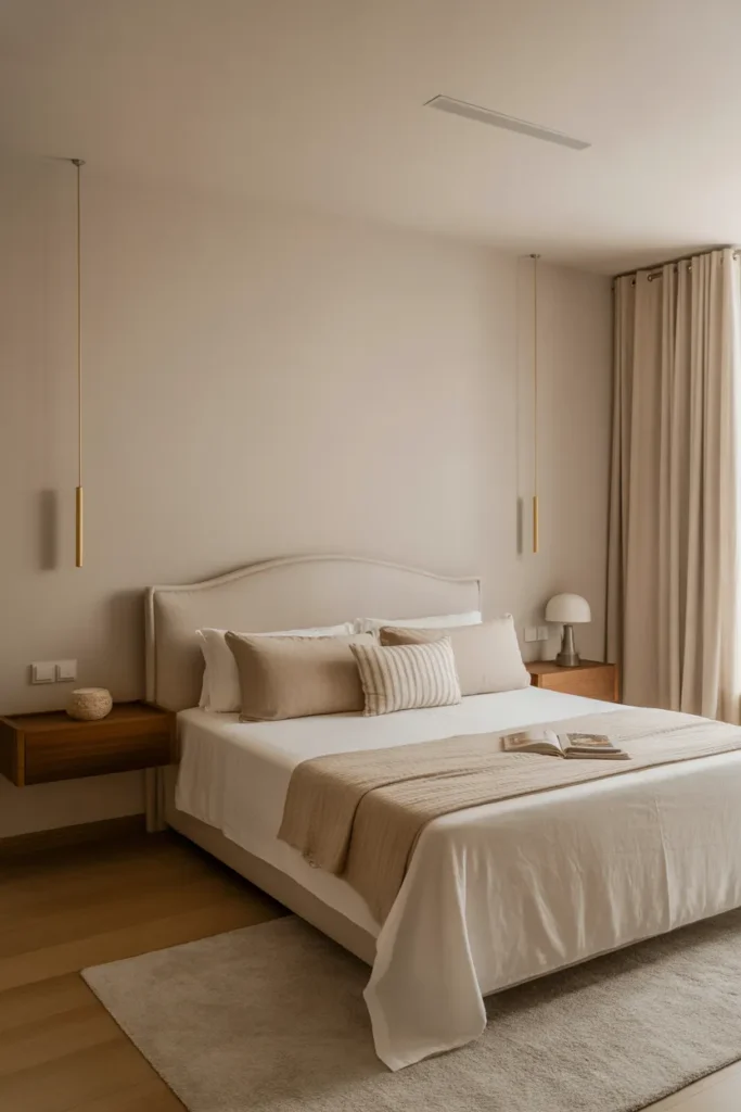 king bed in small room