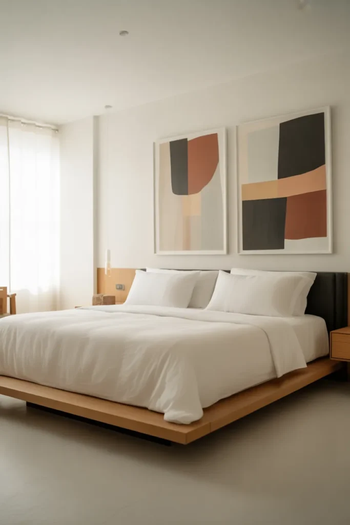 king bed in small room