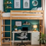 lofted bed dorm room ideas