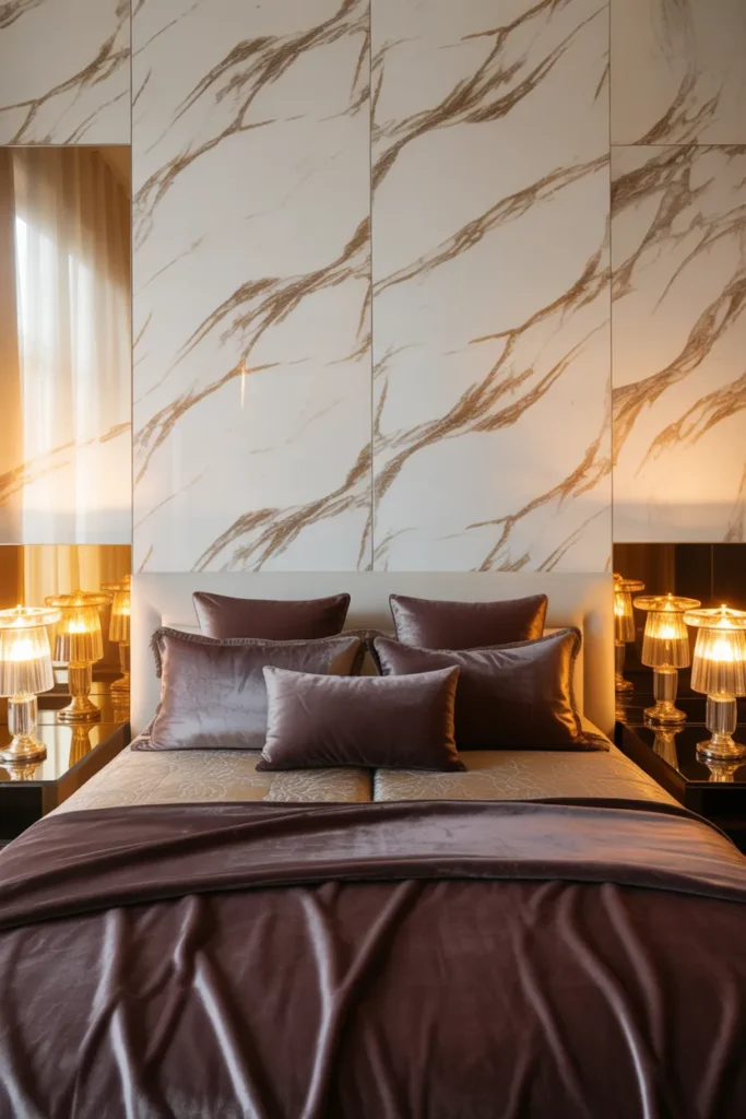 marble wallpaper bedroom