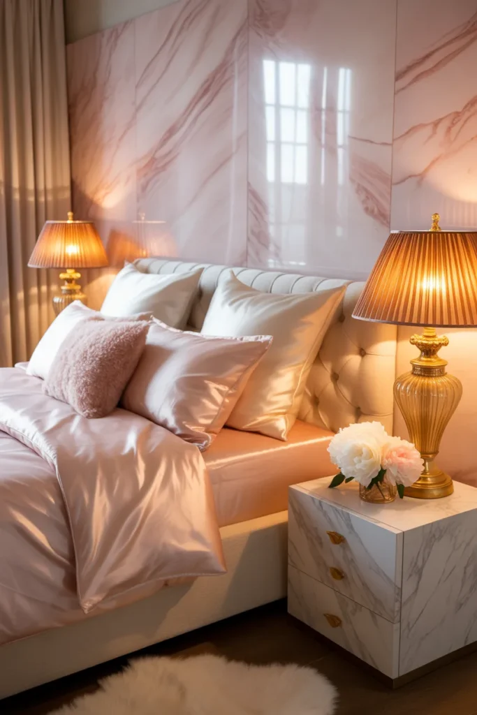 marble wallpaper bedroom