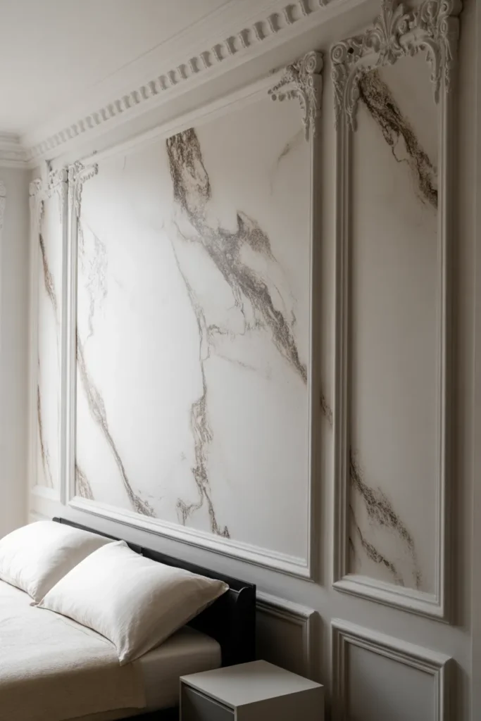 marble wallpaper bedroom