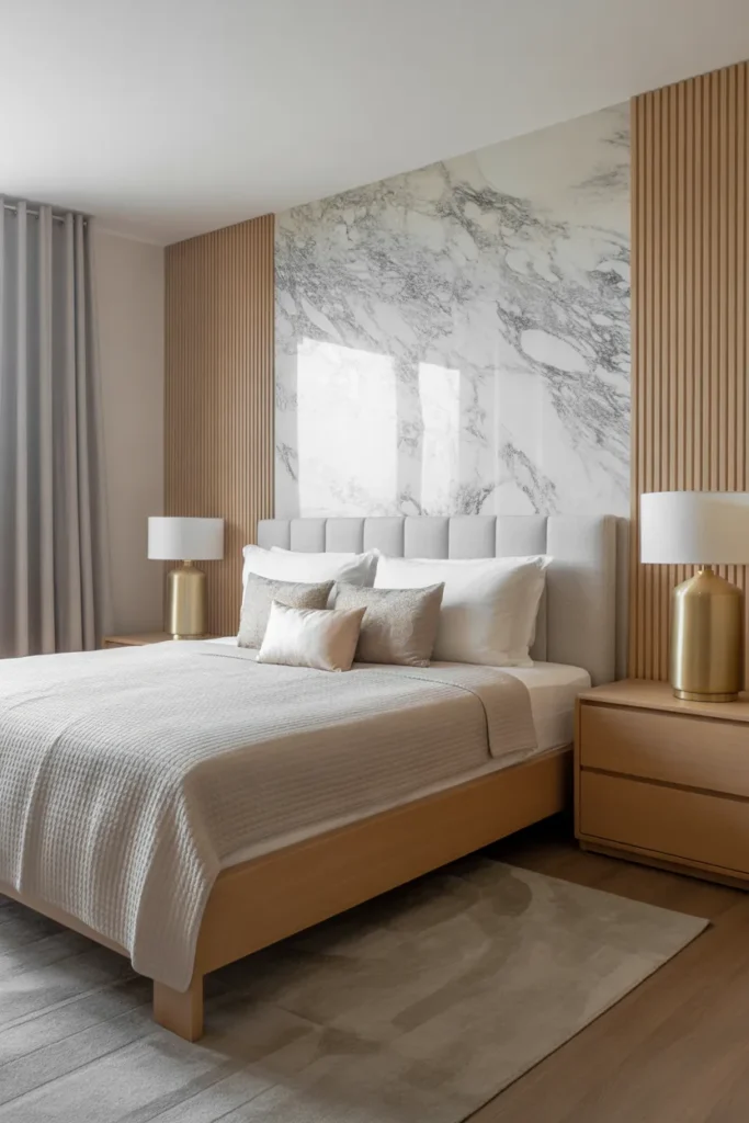 marble wallpaper bedroom