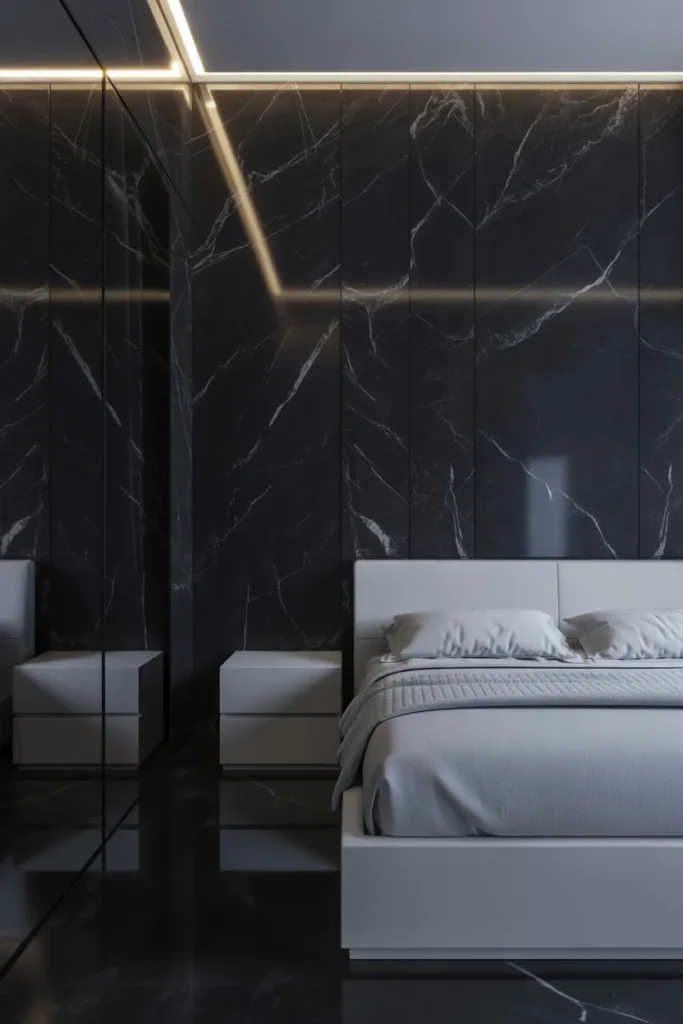 marble wallpaper bedroom