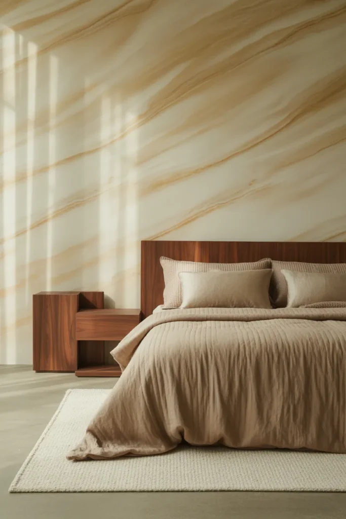 marble wallpaper bedroom