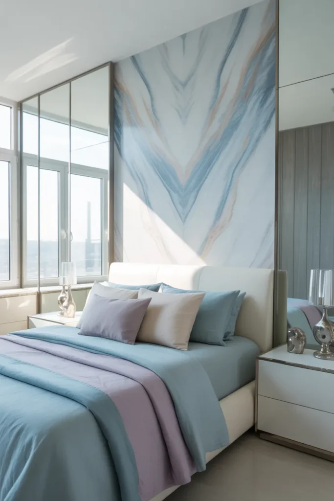 marble wallpaper bedroom