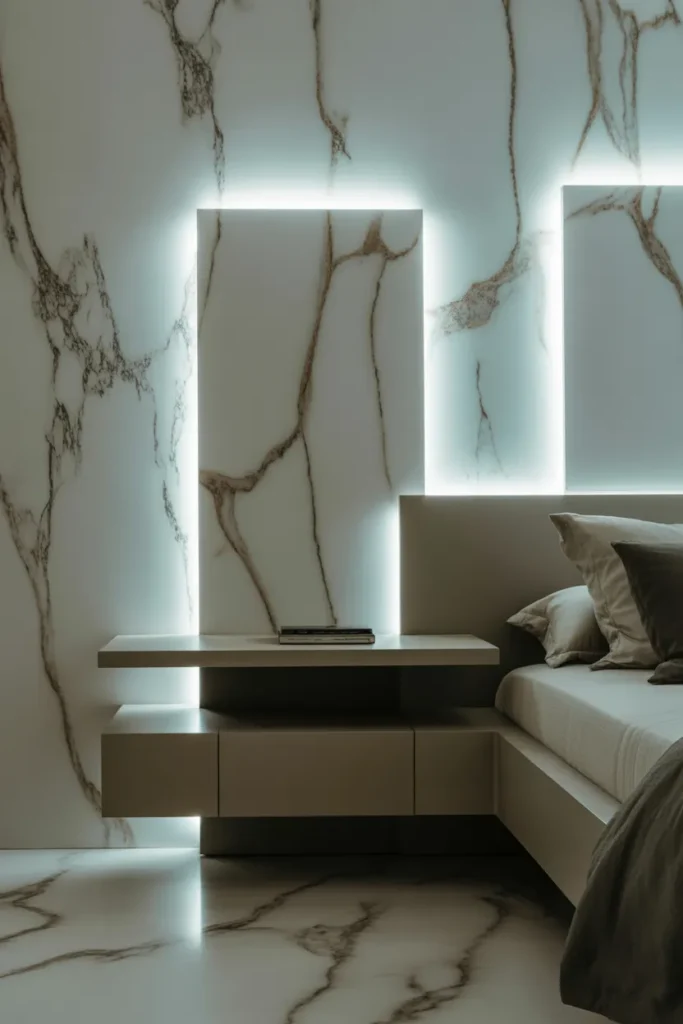 marble wallpaper bedroom