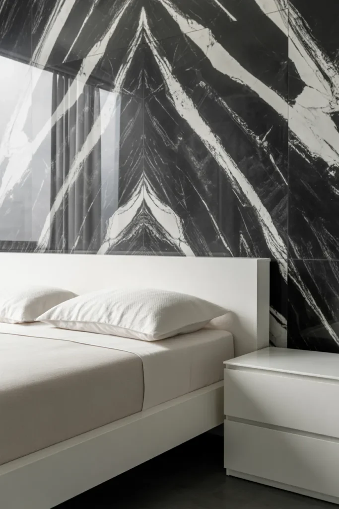 marble wallpaper bedroom