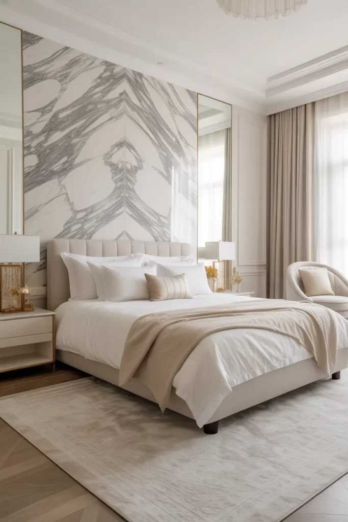 master room bed back wall design bedroom